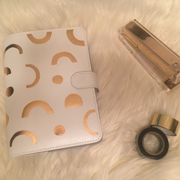 kikki.k Accessories - kikki.k Rose Gold Medium Leather Personal Planner